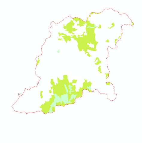 Χάρτης χρήσεων γης – Corine 2018 και χάρτης με άγονες ή και περιοχές με χαμηλή βλάστηση.